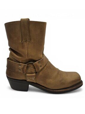 FRYE 8R Harness Boot Tan Leather Western Cowgirl Pullon Engineer